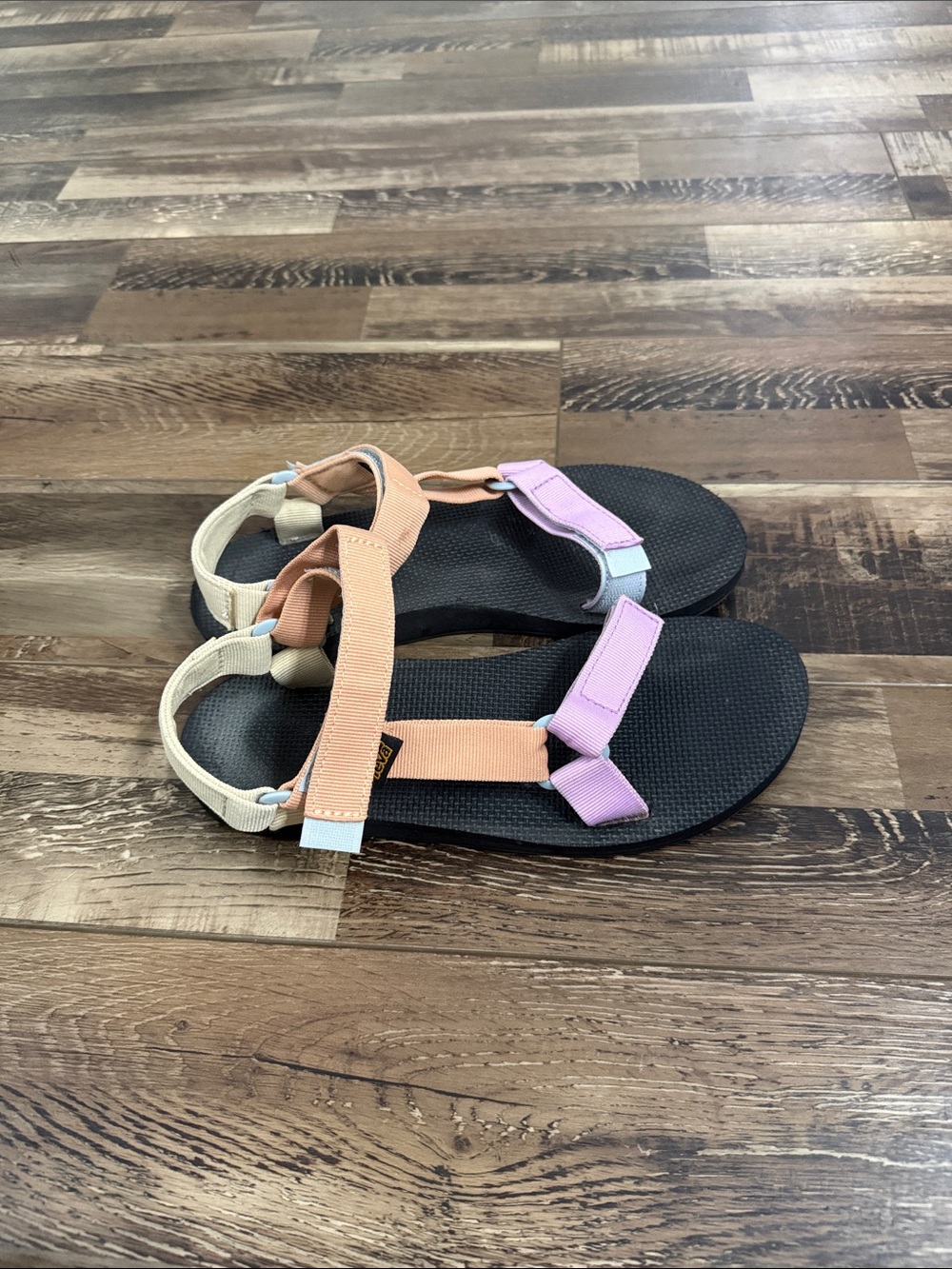 Teva Women's Multi-Color Strappy Sandals — Peach, Lavender & Cream
